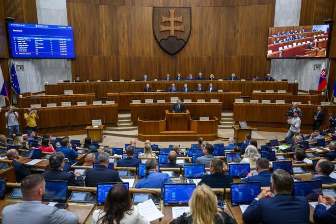 Lawmakers in the debating chamber on 9 September 2025.