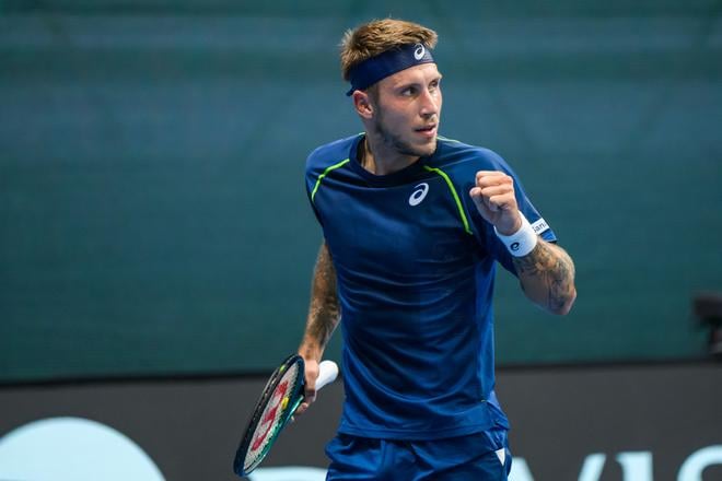 Na snímke slovenský daviscupový reprezentant Alex Molčan.
