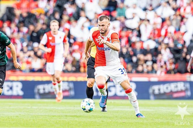 Erik Prekop odohral v nedeľu druhý zápas za Slaviu v českej lige.