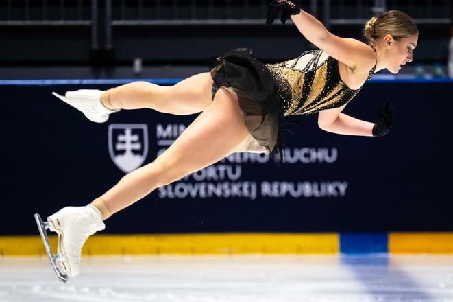 Vanesa Šelmeková počas krátkeho programu žien na 33. ročníku Memoriálu Ondreja Nepelu.