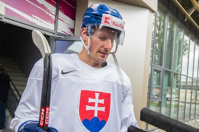 Richard Pánik počas tréningu slovenskej reprezentácie.