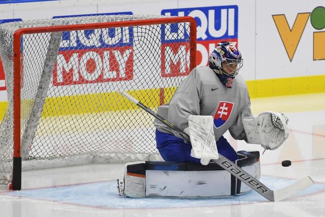 Stanislav Škorvánek (na archívnej snímke v reprezentačnom drese) inkasoval v bránke Hradca Králové z hokejok hráčov Olomouca len 1 gól, hosťom však na výhru stačil.