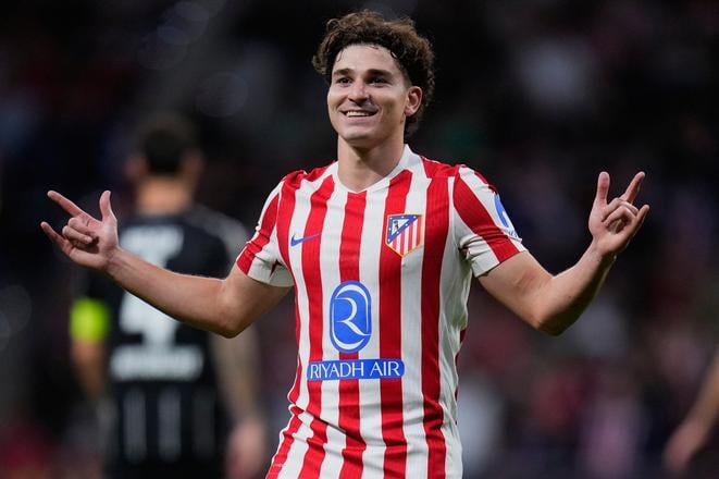Julian Alvarez zaznamenal proti Eintrachtu Frankfurt bilanciu 1+2.