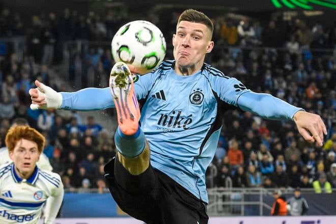 Danylo Ihnatenko v zápase Slovan Bratislava - Racing Club Štrasburg. 