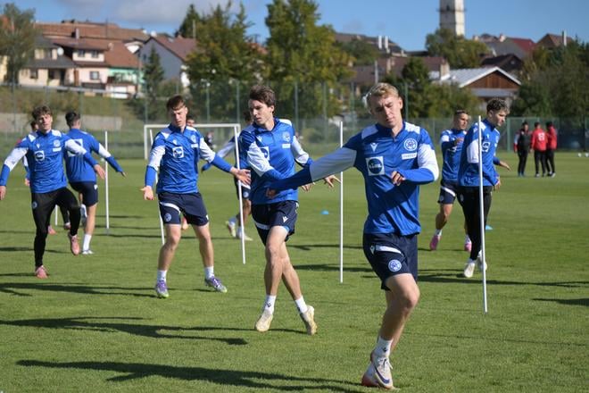 Tréning slovenskej futbalovej reprezentácie do 21 rokov v Poprade.