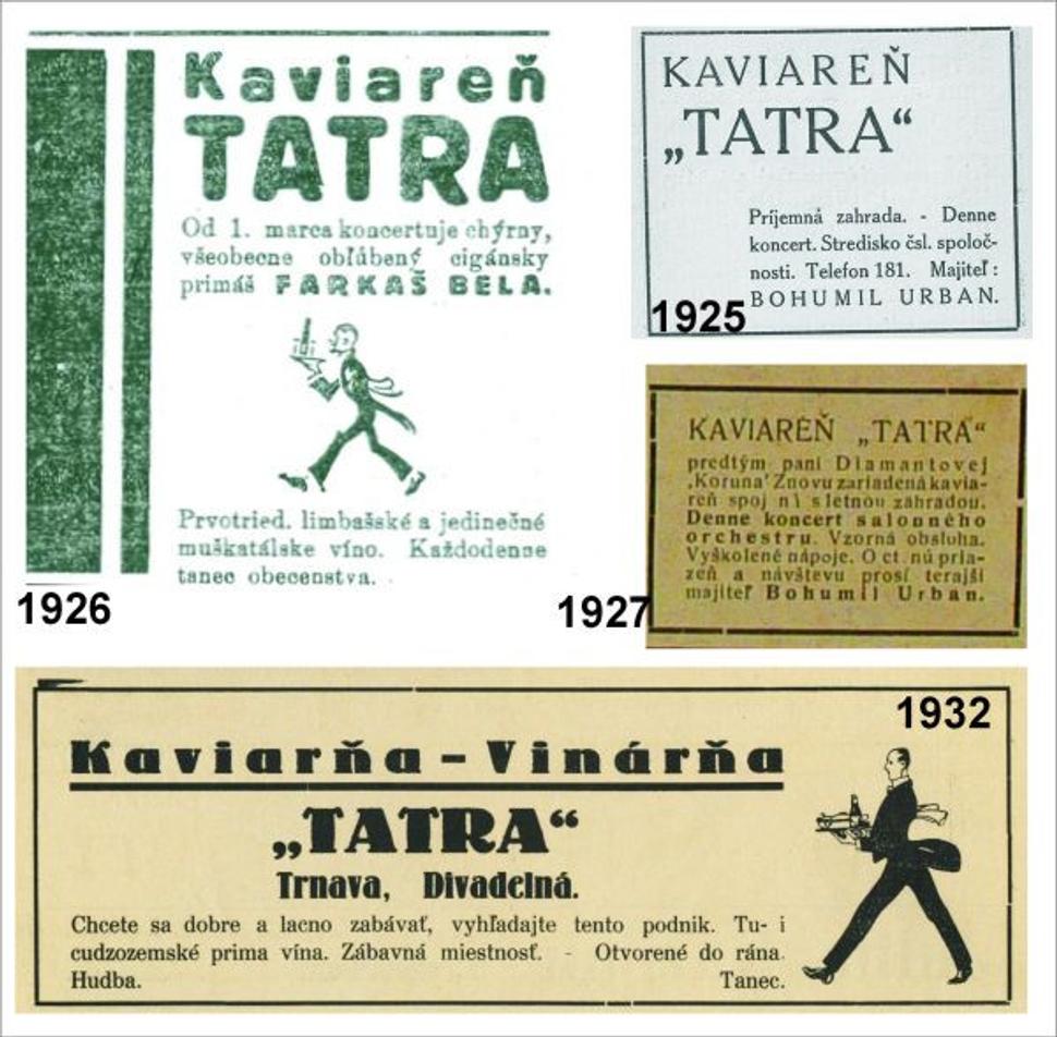 Reklamy kaviarne Tatra