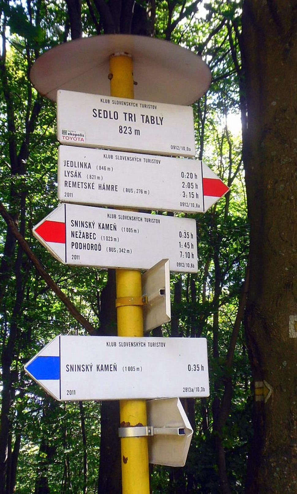 Rázcestník - Sedlo Tri Tably (823 m)