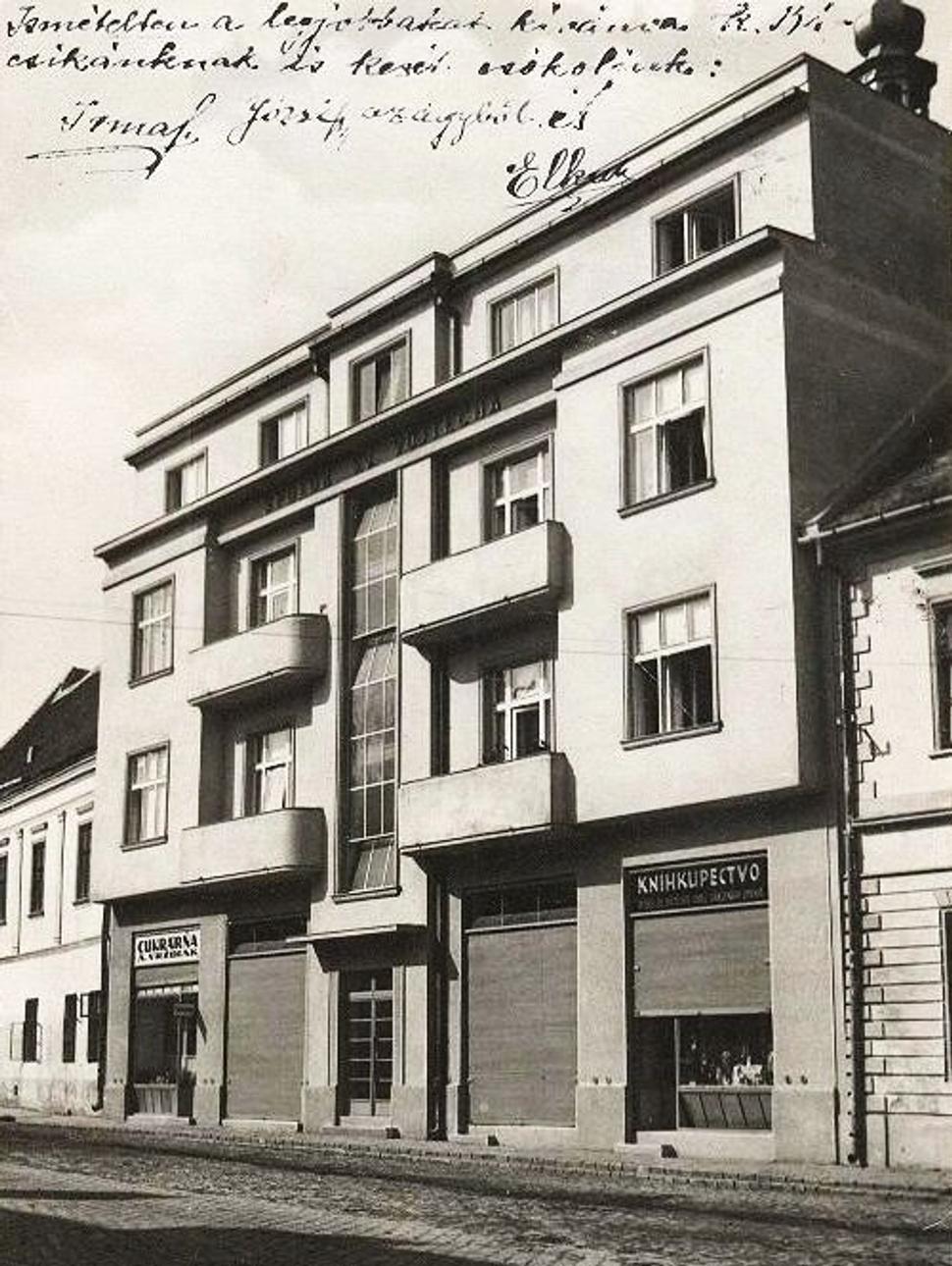 Novostavba SSV, obytná časť a obchody, 40-te roky