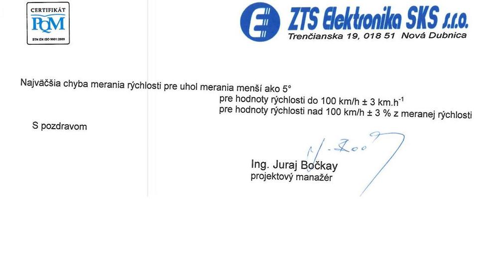 ZTS elektronika vyjadrenie k uhlom merania