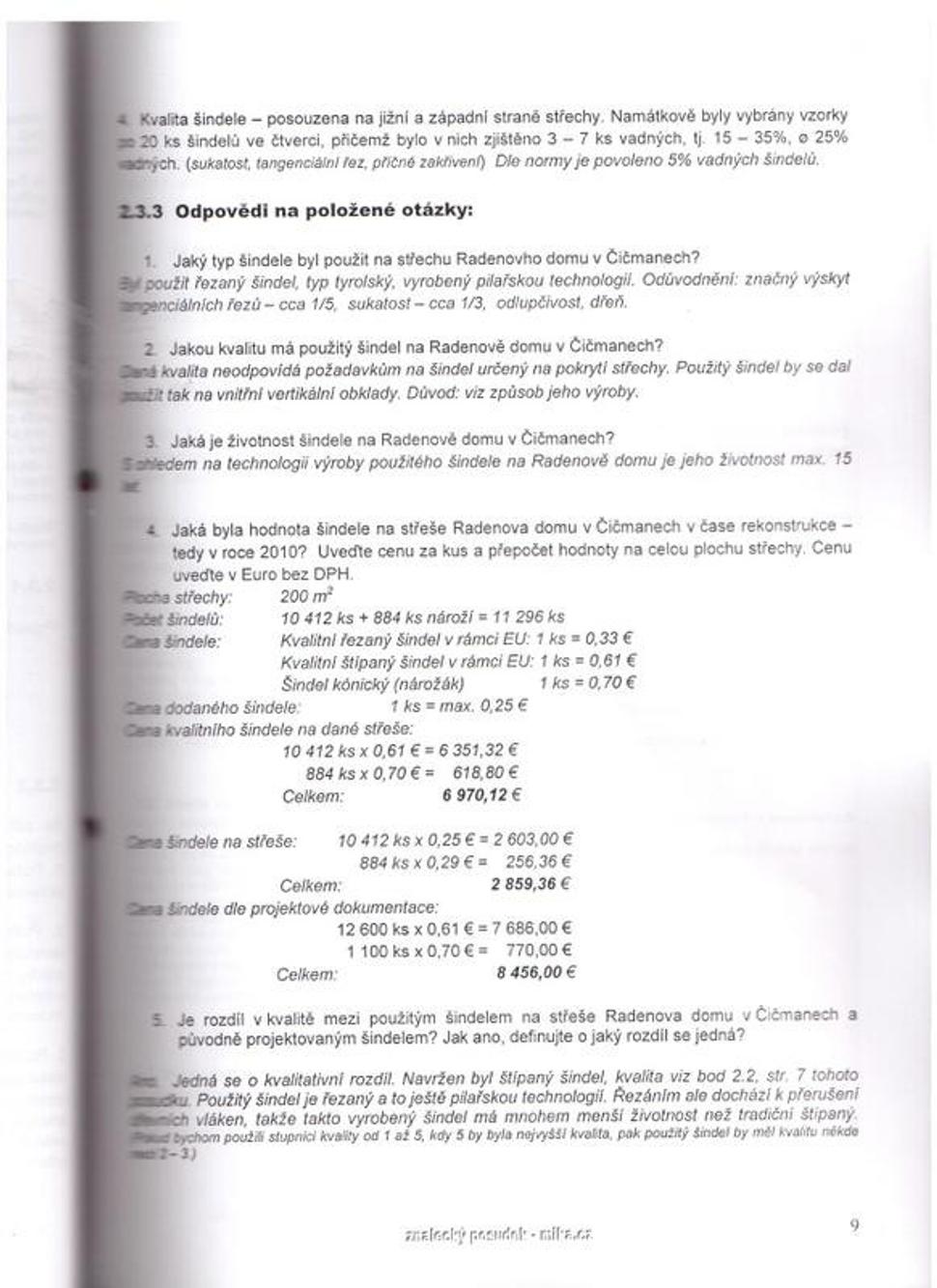 Odpovede na otázky v znaleckom posudku