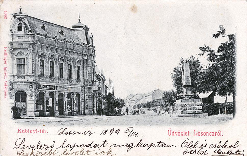 Pamätník pripomínajúci udalosti rokov 1848/1849 na dnešnom Kubínyiho námestí