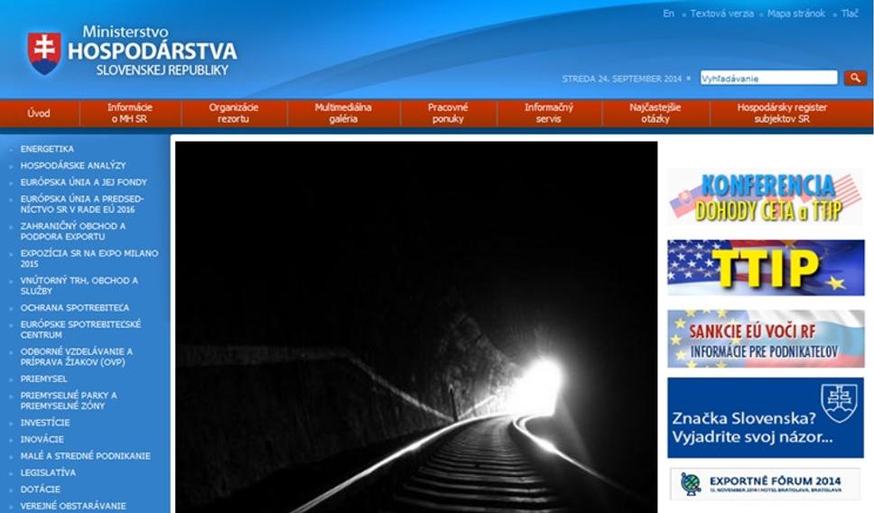 Tunel na ministerstve hospodárstva. Priamo na webe