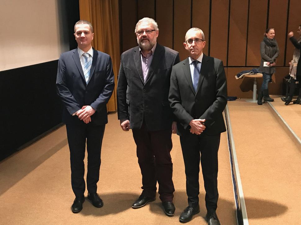 z ľava: Konrád Rigó, Stanislav Mičev, Zvi Aviner Vapni