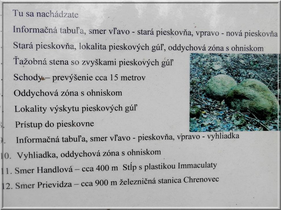 Mapa náučného chodníka a vysvetlivky k nej