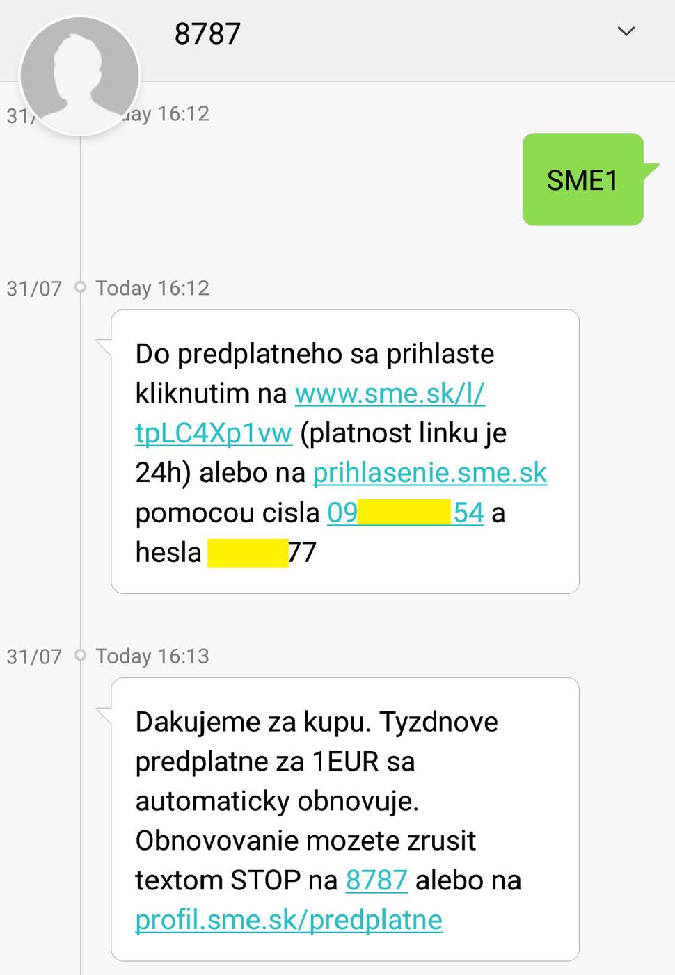 Systémové SMS