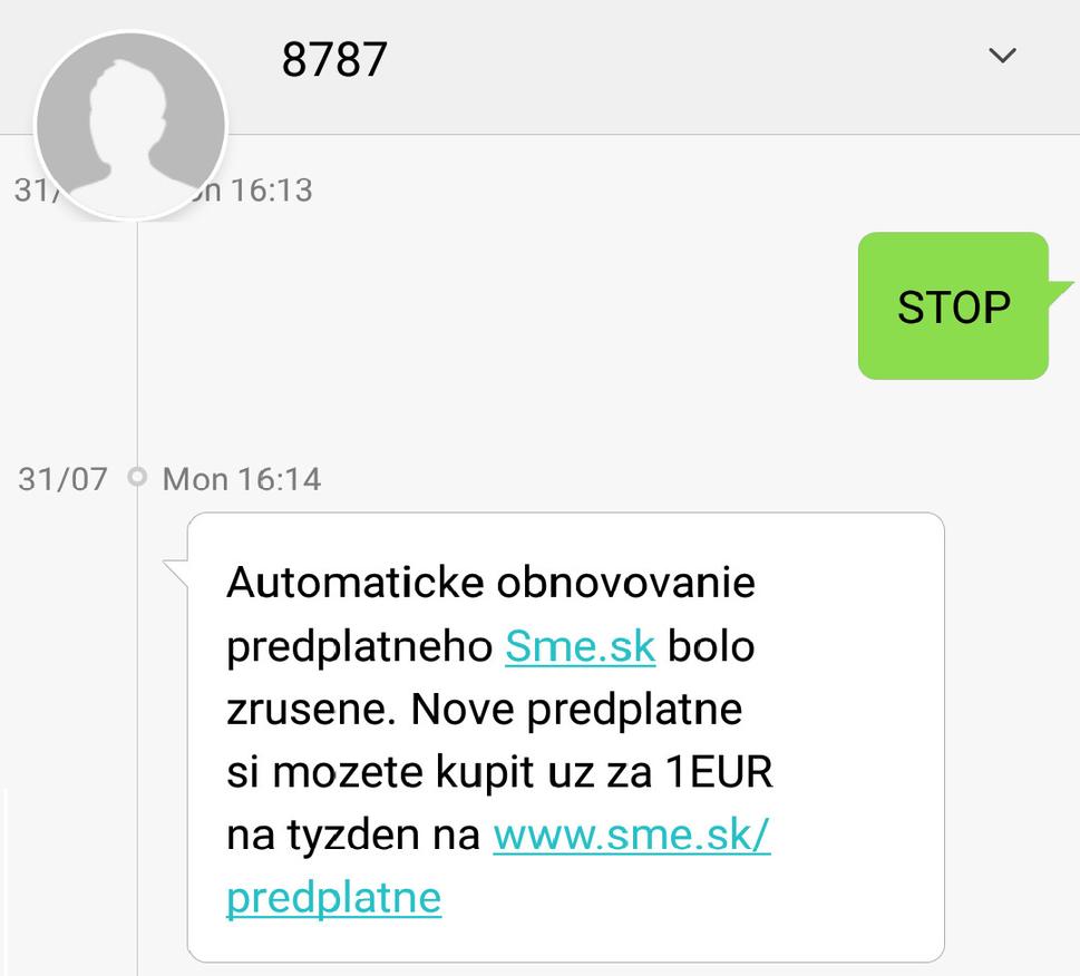 Zrušenie automatickej platby