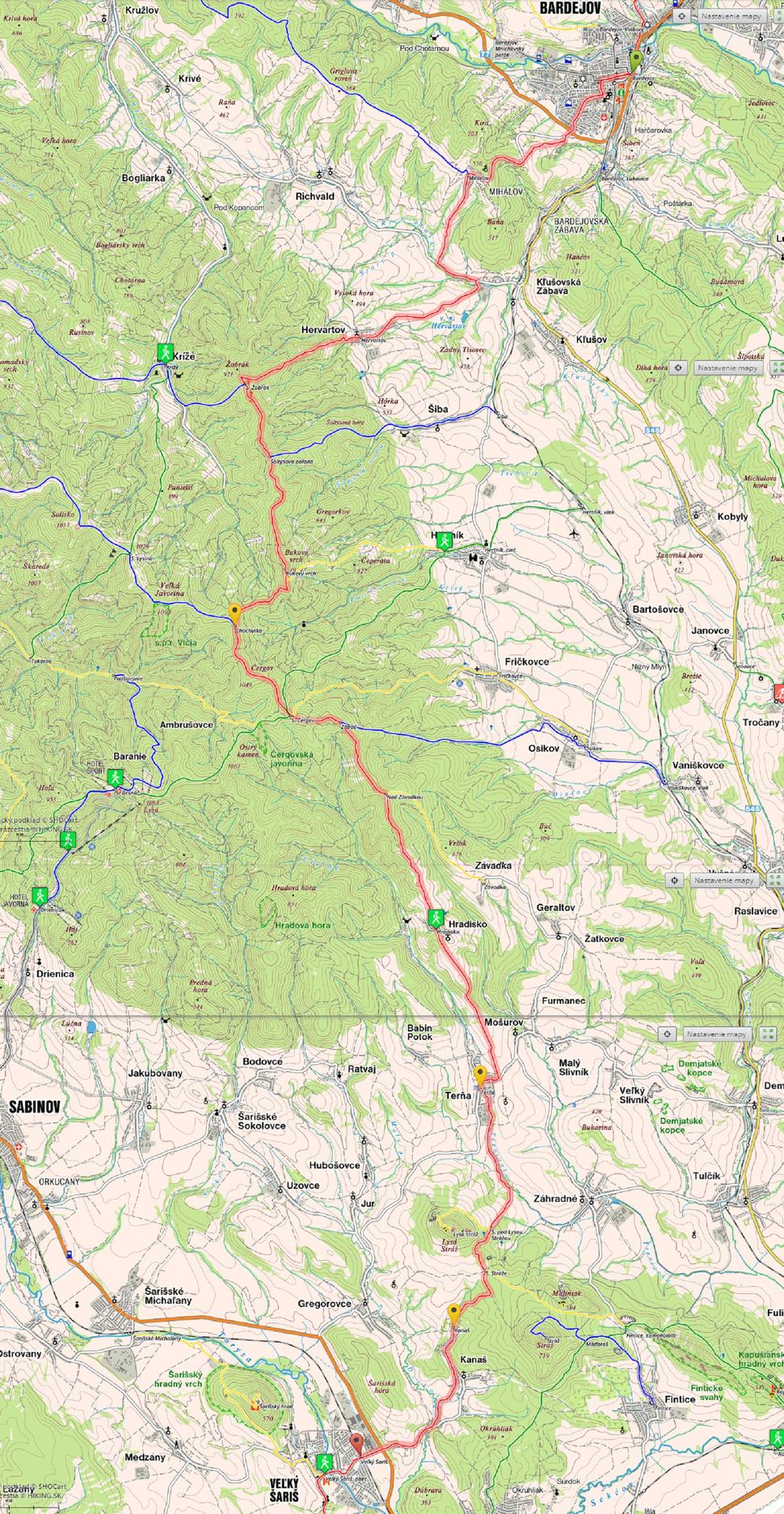 Trasa_Bardejov_VelkySaris(Gregorovce)