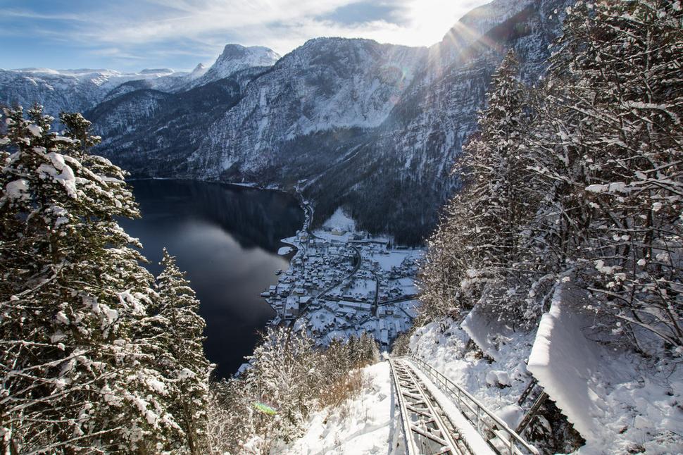 A cesta späť s výhľadom na Dachstein