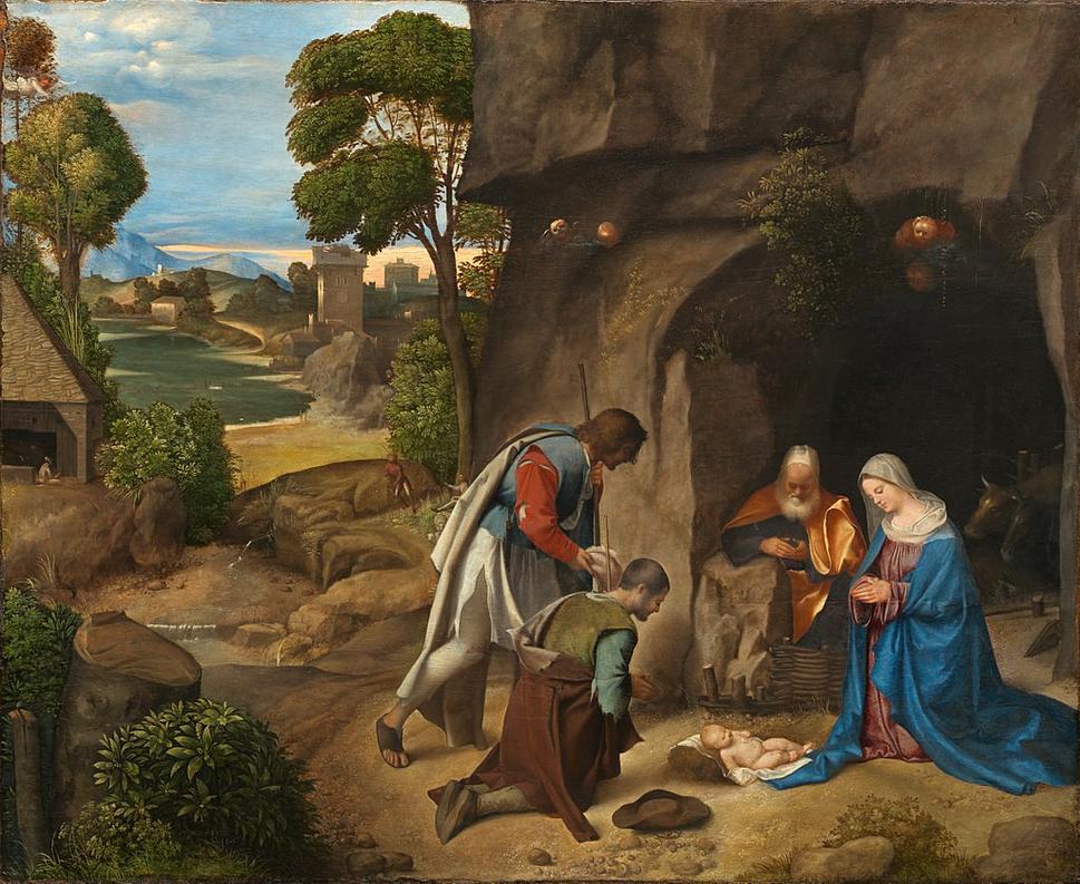 Giorgione: "Kľananie pastierov", 1505 - 1510