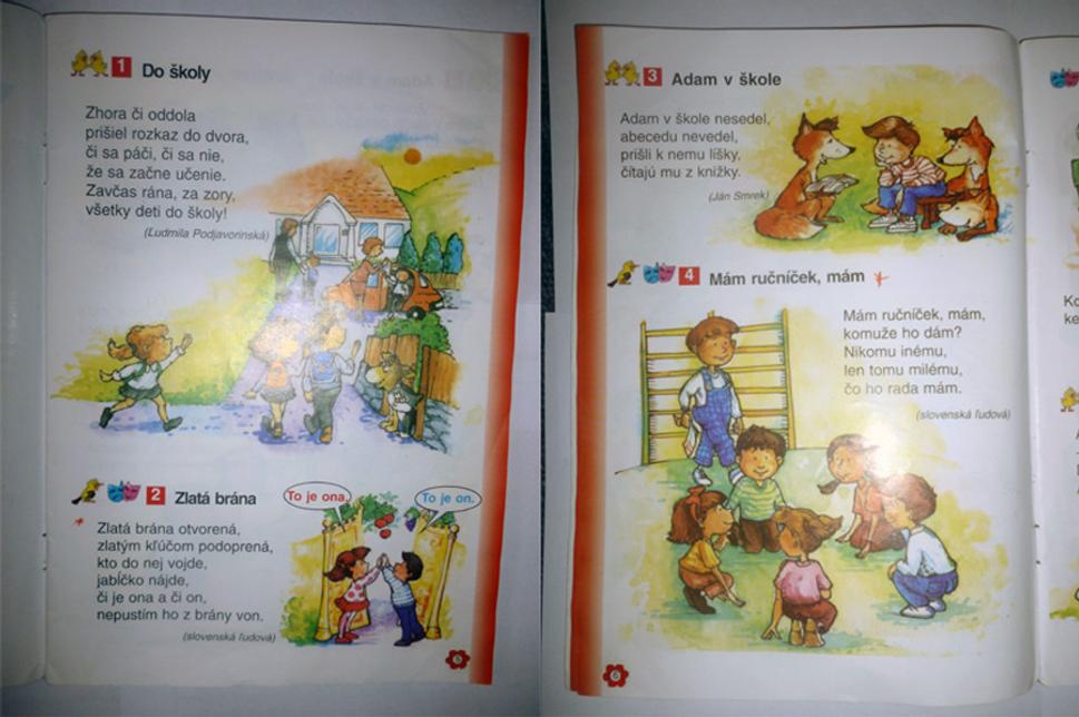 Prvé strany učebnice slovenčiny pre školy s vyučovacím jazykom maďarským