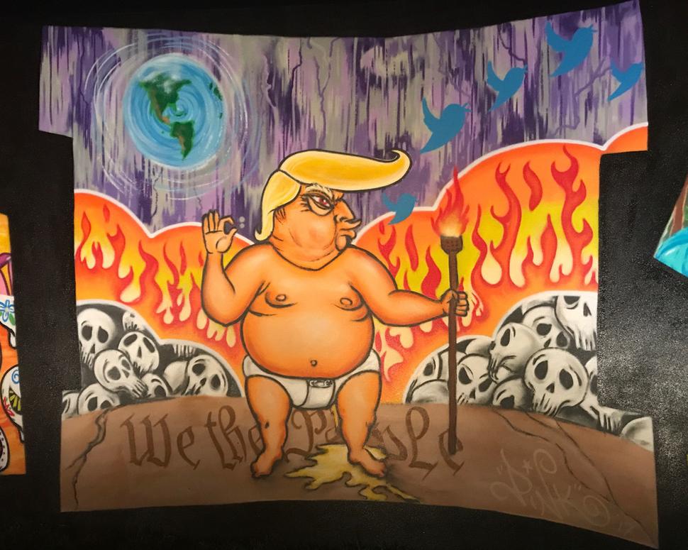 Jeden z dvanástich nových graffitov odhalených počas Art Basel 2017. Autorom diela je Lady Pink (Sandra Fabara).