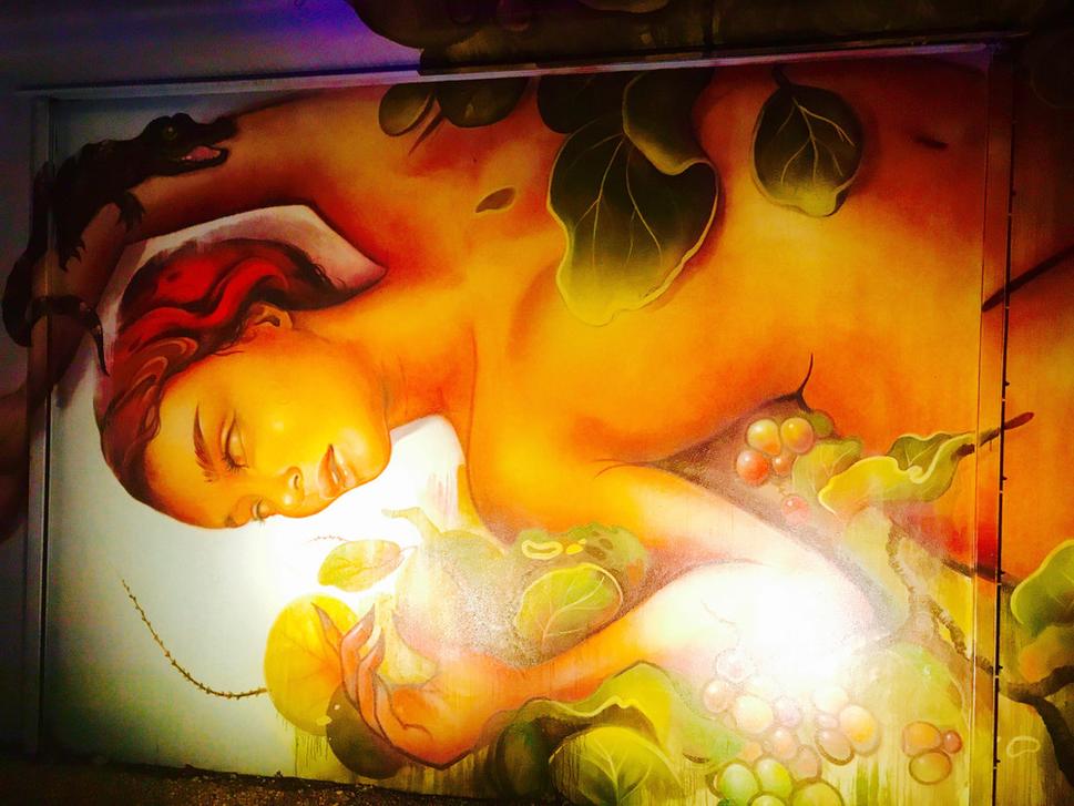 Jedna zo starších nástenných malieb vo Wynwood Walls.