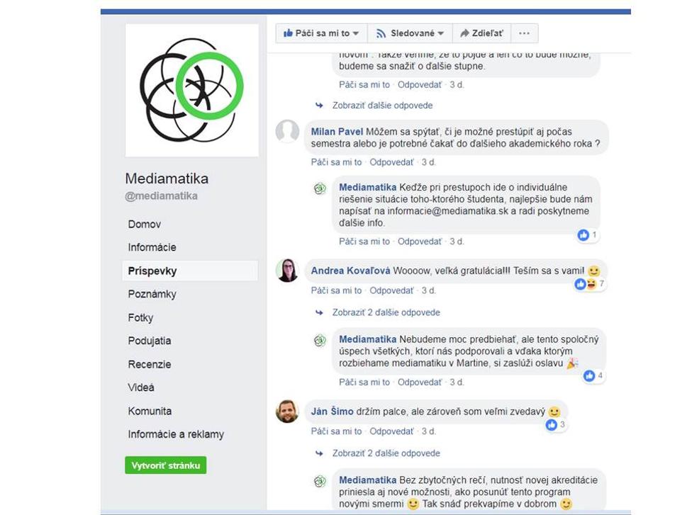 Diskusia na FB po uznaní akreditácie