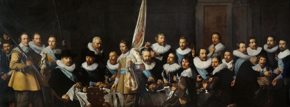 Ukážka „klasického“ skupinového portrétu z roku 1632 od holandského maliara Nicolaes Eliaszoon Pickenoy-a (Amsterdam Historical Museum)