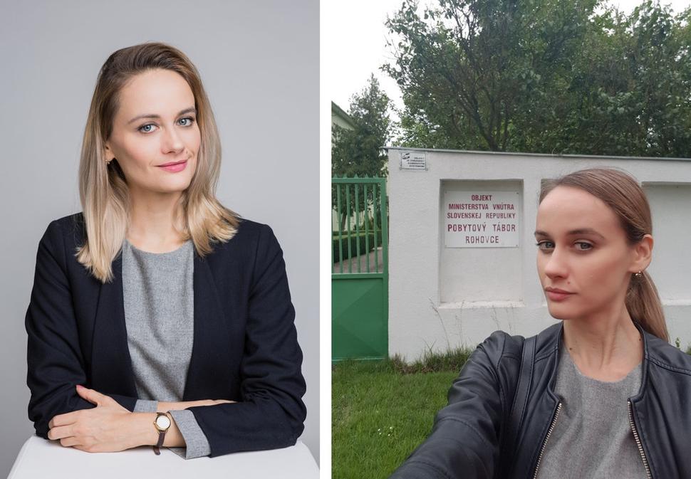 Viki pred pobytovým táborom v Rohovciach