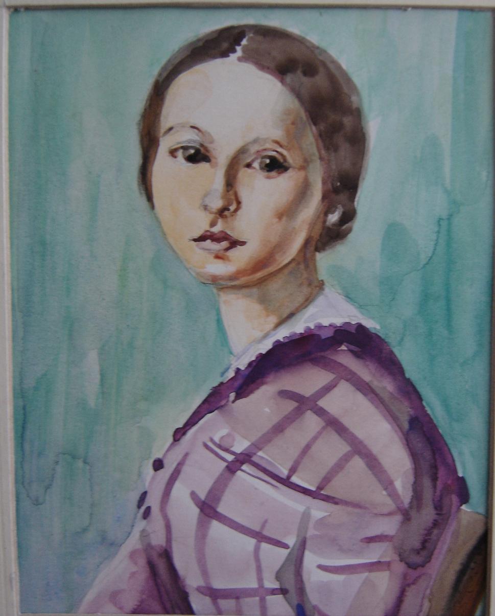 Kató Petrich: Portrét Anni Rohacsek, akvarel, cca 1930. 30x20 cm