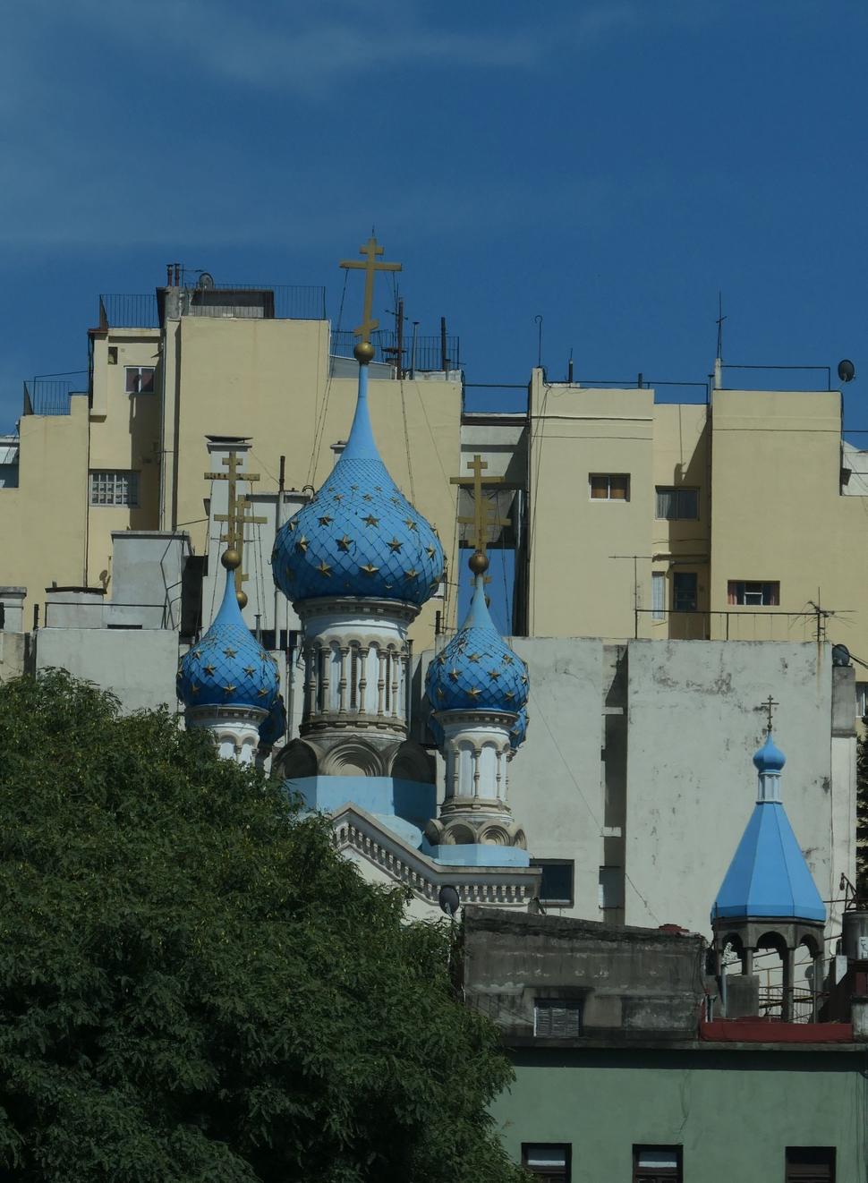 Ruský pravoslávny Chrám Najsvätejšej Trojice v historickej štvrti Buenos Aires San Telmo