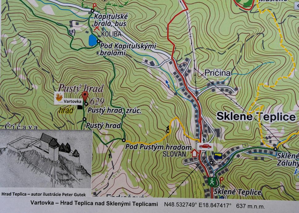 Lokalita hradu Teplica je vhodná najmä ako mierne náročná turistika v prekrásnom prírodnom prostredí. K ruinám vedie značený cca 2.5km dlhý turistický chodník zo Sklených Teplíc, ktorý v posledných metroch vedie starou hradnou cestou k bývalej bráne.