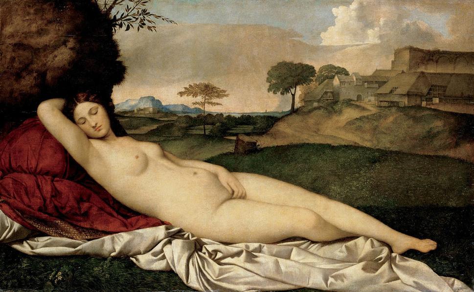 Spiaca Venuša 1510; olejomaľba 108 x 175 cm