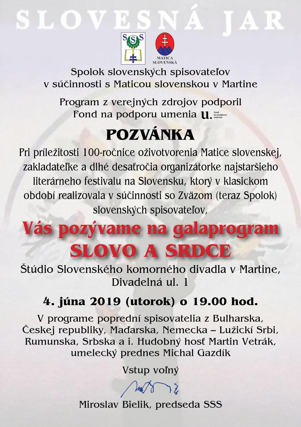 Pozvánka na Galavečer.