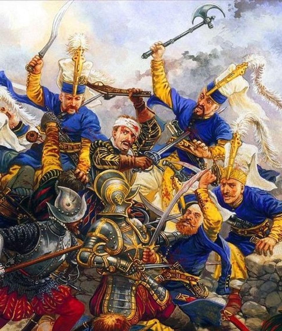 Janičiari boli elitné pechotné jednotky Osmanskej ríše. Nazývali ich Yeni-čeri = Nové vojsko. Odvlečené kresťanské deti museli prestúpiť na islam, boli vykastrované a podrobili sa veľmi náročnému vojenskému výcviku.