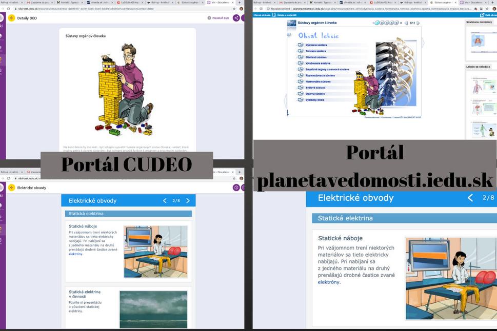 Porovnanie portálu CUDEO a planetavedomosti.sk