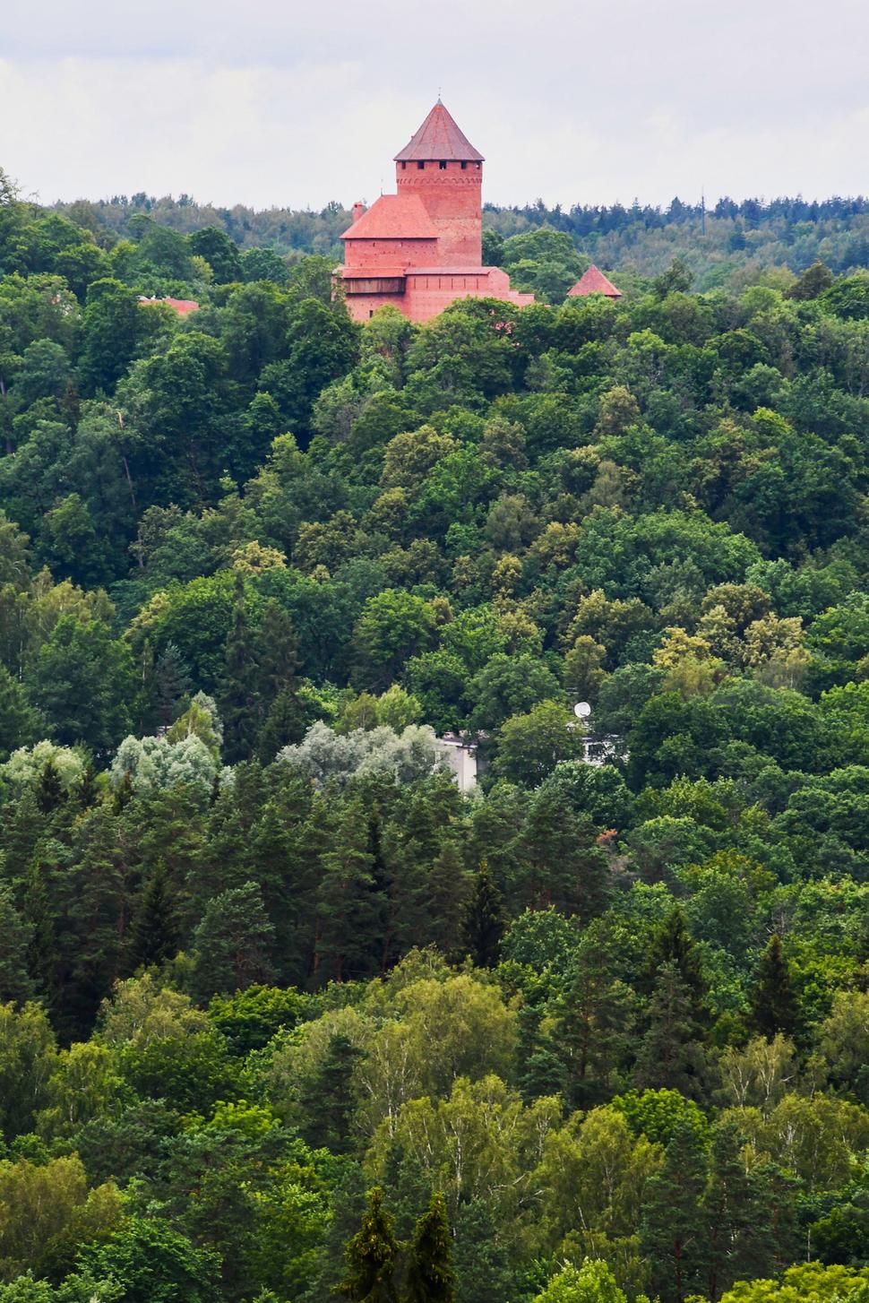 Zo Siguldského zámku sa nám otvára pohľad na najslávnejší lotyšský hrad, Turaida. Pýši sa polohou, ktorú žiadny iný hrad v krajine nemá, stojí na vysokom útese nad riekou Gauja a akoby plával v zelenom mori, vytvorenom zalesnenou okolitou krajinou.