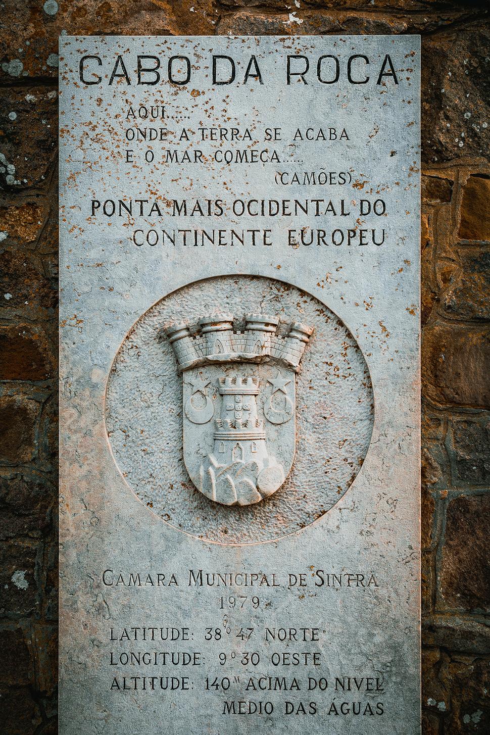 Cabo da Roca - najzápadnejší bod európskeho kontinetu.
