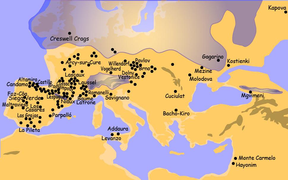Mapa nájdených sošiek venuše