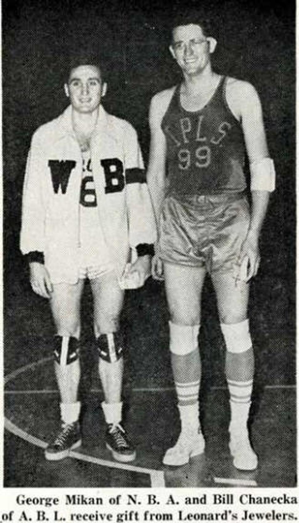 Bill Chanecka a legendárny pivot NBA George Mikan, sezóna 1950/51.