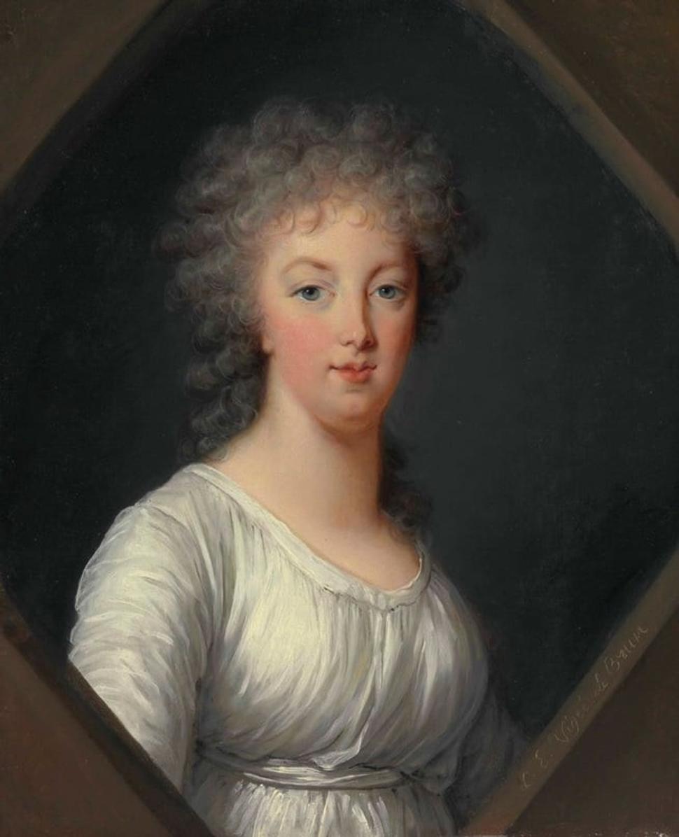 Posmrtný portrét popravenej francúzskej kráľovnej Márie Antoinetty od maliarky Élisabeth Louise Vigée Le Brun, ktorý namaľovala pre kráľovninu dcéru Máriu Teréziu Šarlotu.