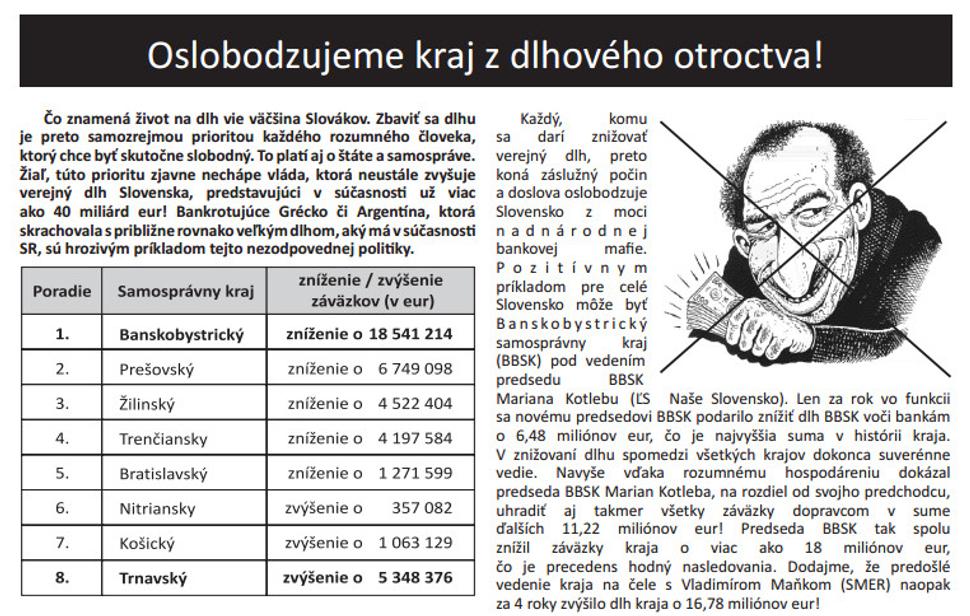 Časopis Banskobystrického samosprávneho kraja sa pod županom Marianom Kotlebom premenil na ideologickú a oslavnú kampaň ĽSNS za verejné peniaze.