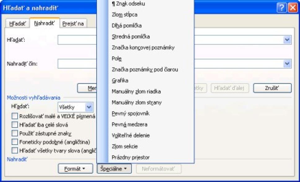 Nahradenie vo Worde