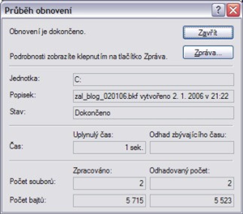 Priebeh obnovenia a dokončenie