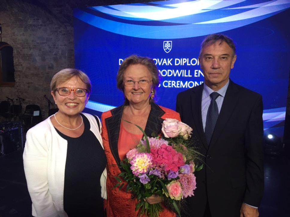 Edita Gruberová vyslankyňou dobre vôle, goodwill envoy, s Viera a Jozef Polakovič, Palugyayov palác Bratislava, 26.8.2021