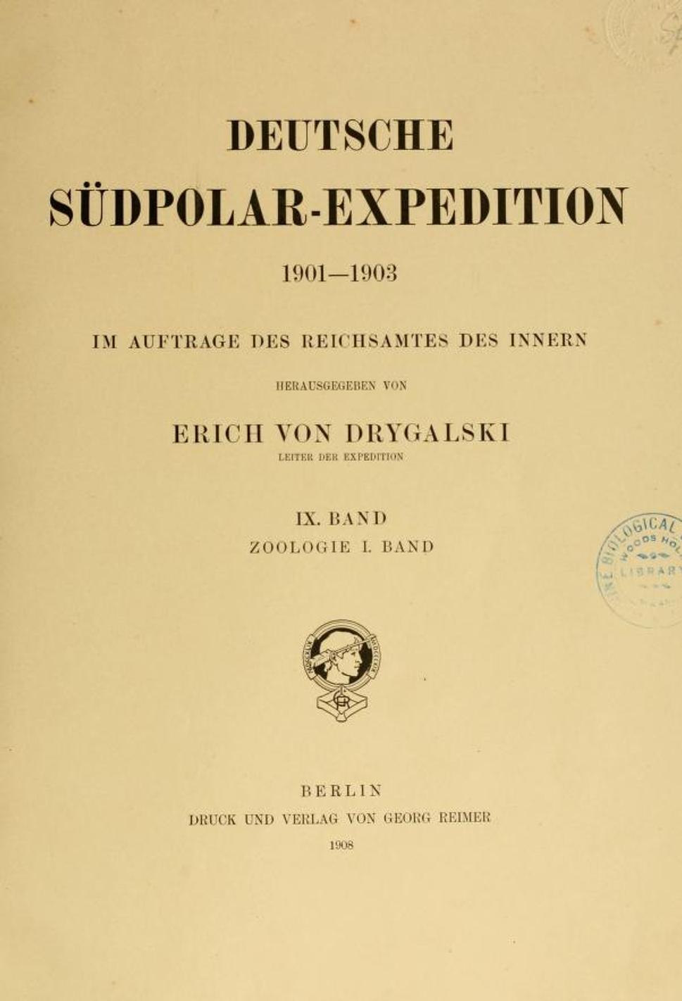 V internetovom archíve sa nachádzajú všetky zväzky, ktoré o Expedícii Gauss Drygalski publikoval.