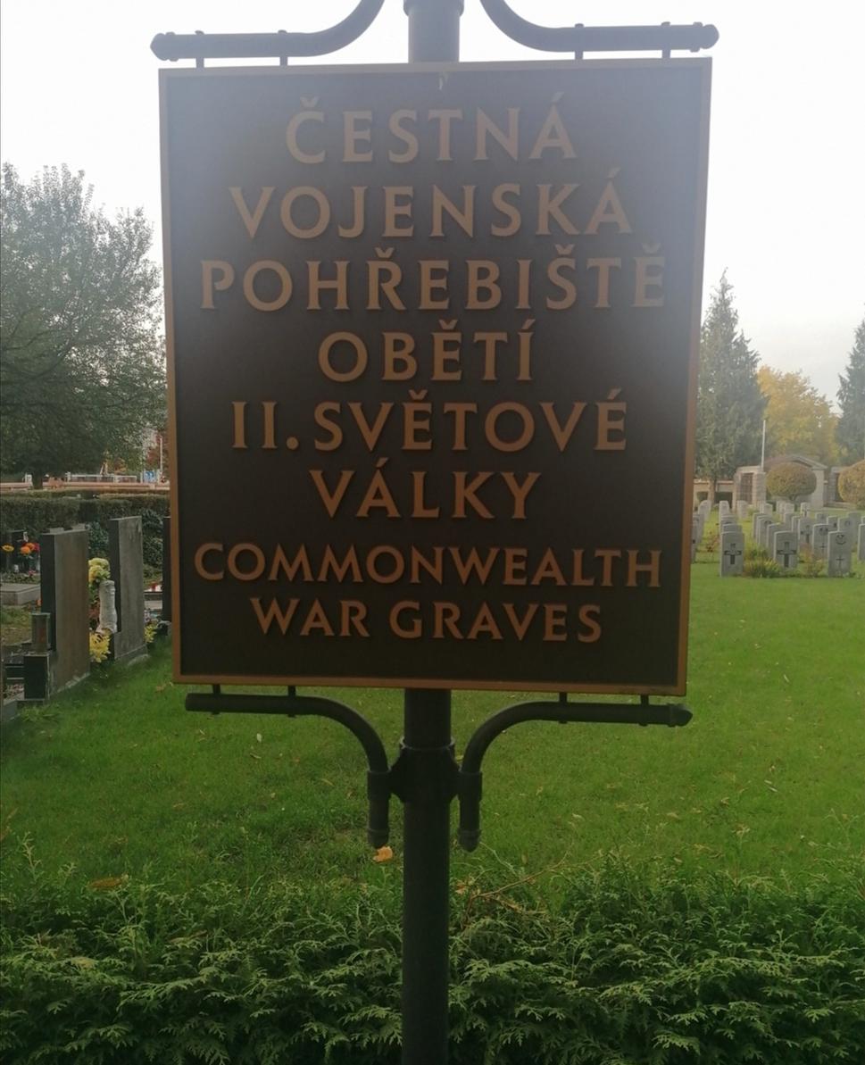Tabuľa prezrádza, v ktorej časti hřbitovů sme