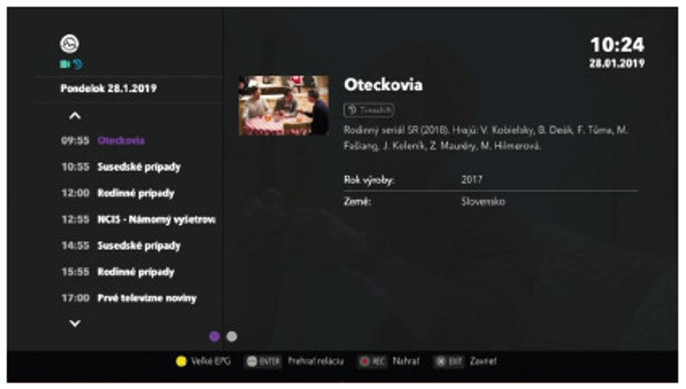 Pôvodný program stanice aj s popisom relácie