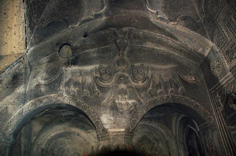 Erb kniežacej rodiny Prošjanovcov, ktorej kláštor Geghardavank v 13. -14. storočí patril.