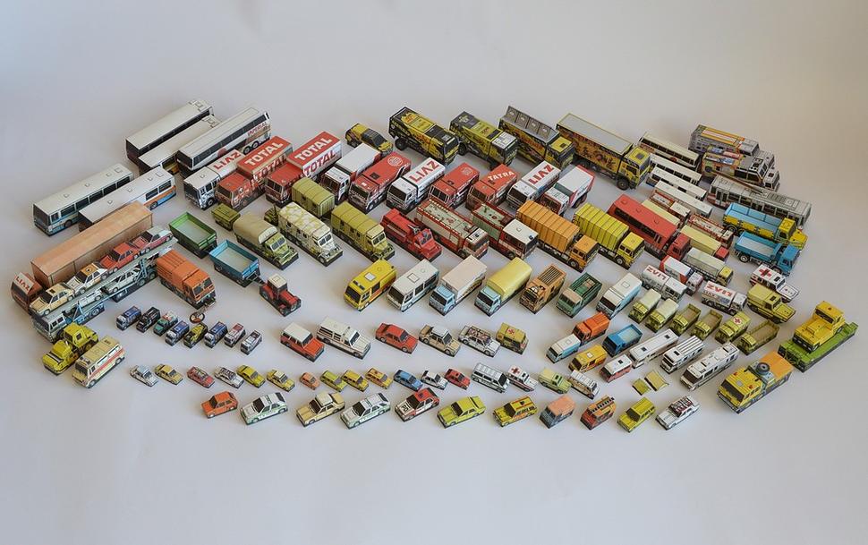 Všetky miniboxy Milana Weinera, ktoré som zatiaľ zlepil po mojom návrate k týmto miniatúrnym automobilom (v rokoch 2020 a 2021)
